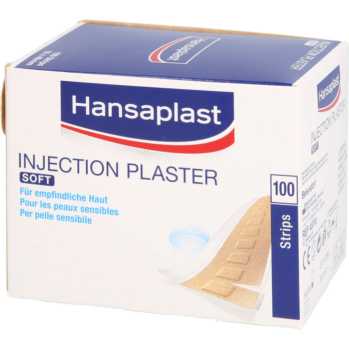 Hansaplast Soft Injektionspflaster 1,9 cm x 4 cm für empfindliche Haut, 100 St. Pflaster