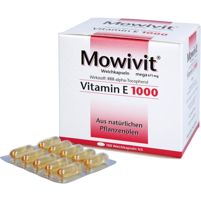 Mowivit mega Vitamin E 1000 Weichkapseln, 100 pcs. Capsules