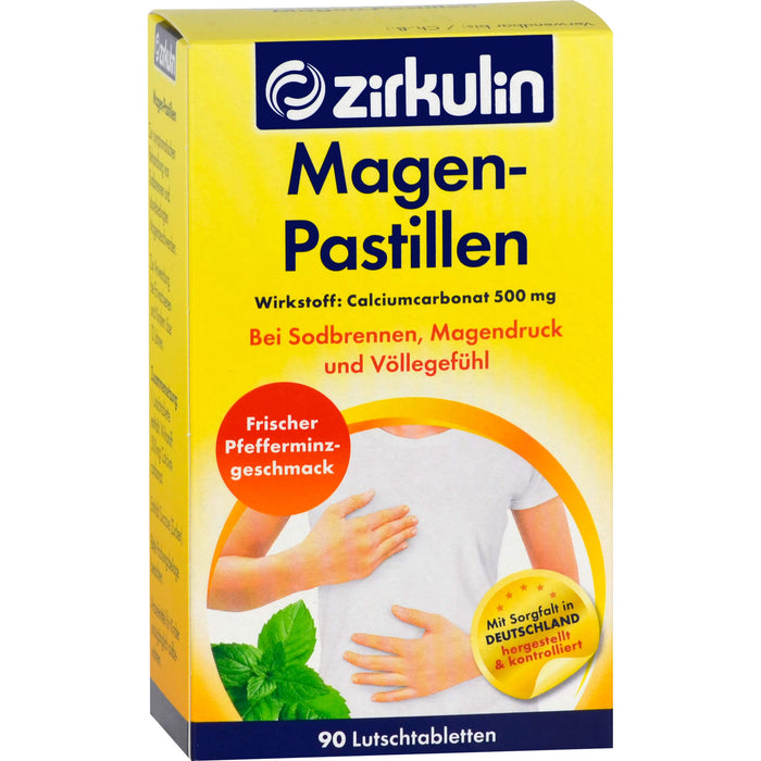 Zirkulin Magenpastillen bei Sobrennen, Magendruck und Völlegefühl, 90 pcs. Tablets