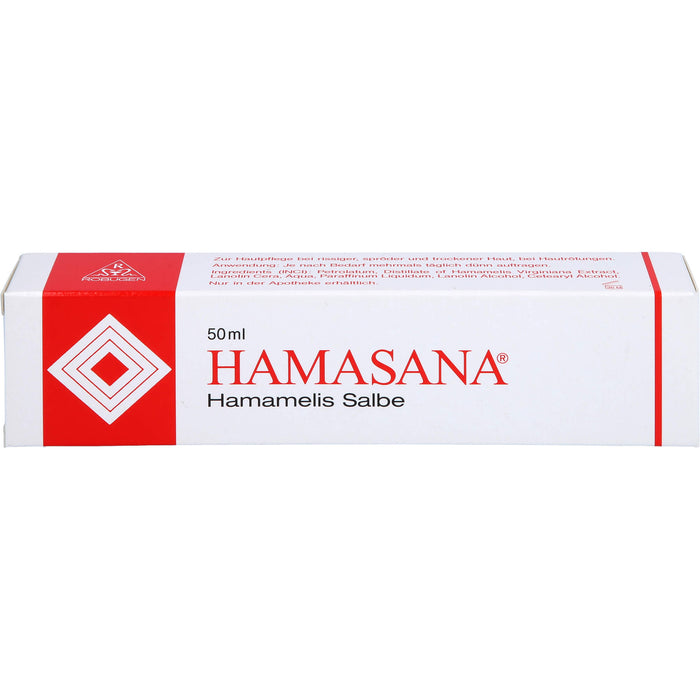 HAMASANA Hamamelis Salbe zur Hautpflege bei rissiger, spröder und trockener Haut, 50 g Onguent