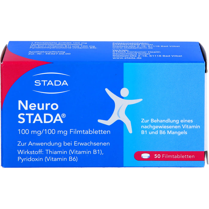 STADA Neuro Filmtabletten bei nachgewiesenem Vitamin B1 und B6 Mangel, 50 pcs. Tablets