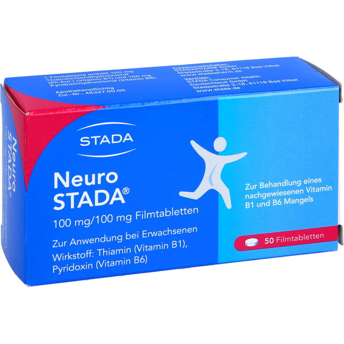 STADA Neuro Filmtabletten bei nachgewiesenem Vitamin B1 und B6 Mangel, 50 pc Tablettes