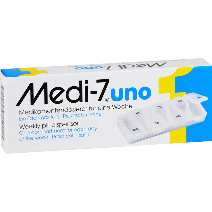 Medi-7 Uno Medikamentendosierer für eine Woche, ein Fach pro Tag, 1 pcs. Box