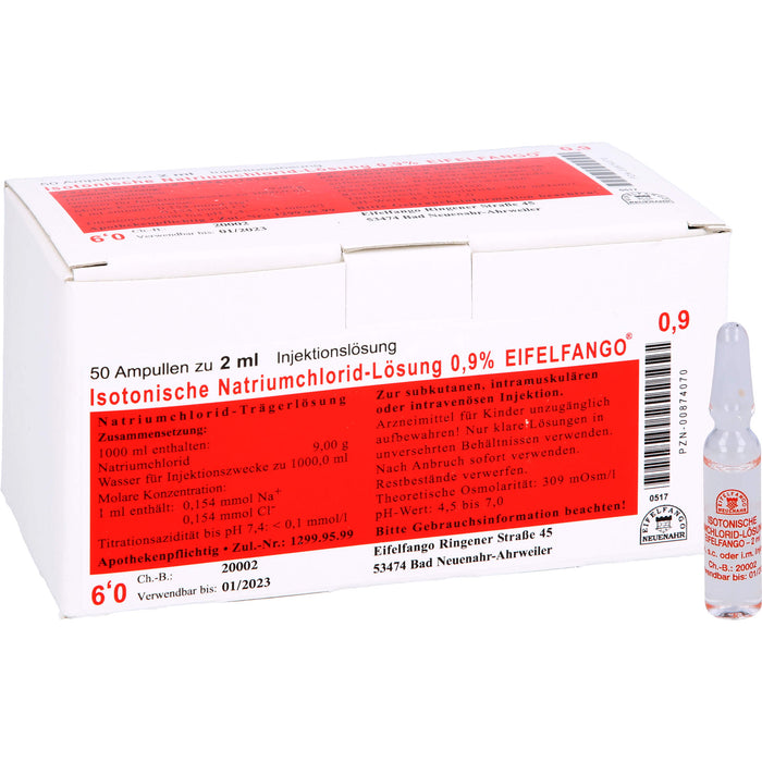 Isotonische Natriumchlorid-Lösung 0,9 % EIFELFANGO, 50 pc Ampoules