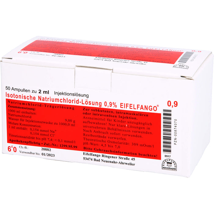 Isotonische Natriumchlorid-Lösung 0,9 % EIFELFANGO, 50 pc Ampoules