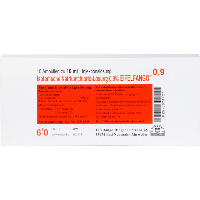 EIFELFANGO Isotonische Natriumchlorid-Lösung 0,9 %  Ampullen 10 ml, 100 ml Lösung