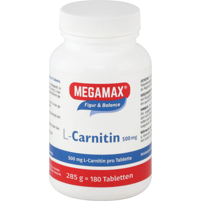 MEGAMAX Figur & Balance L-Carnitin 500 mg Tabletten, 180 pcs. Tablets