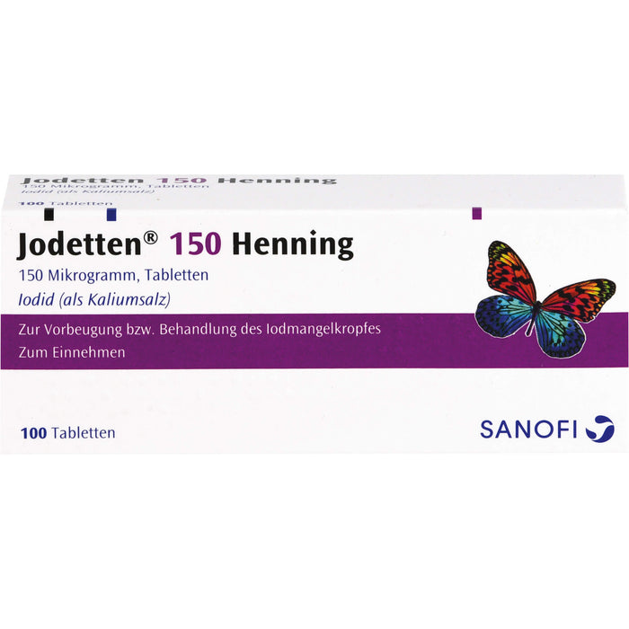 Jodetten 150 Henning Tabletten zur Vorbeugung bzw. Behandlung des Jodmangelkropfes, 100 pcs. Tablets