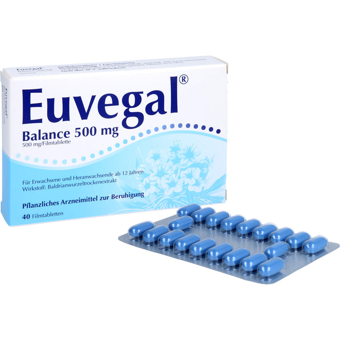 Euvegal Balance 500 mg Filmtabletten zur Beruhigung, 40 St. Tabletten