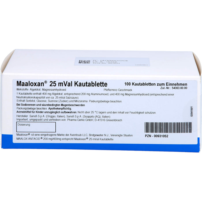 Maaloxan 25 mVal Gerke Kautablette, 100 St. Tabletten