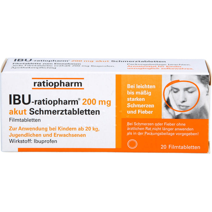 Ibu-ratiopharm 200 akut Tabletten, 20 pcs. Tablets