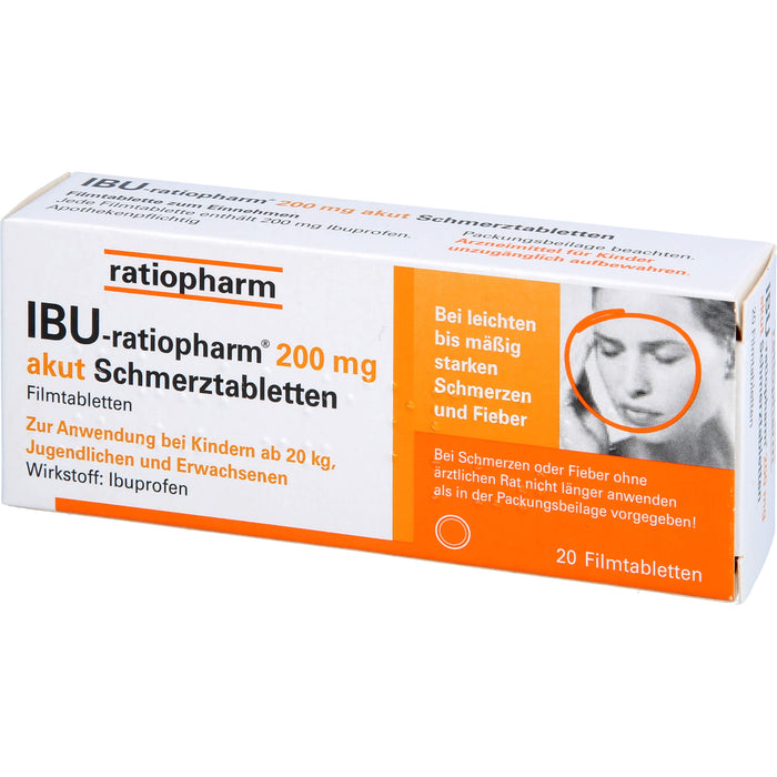 Ibu-ratiopharm 200 akut Tabletten, 20 pcs. Tablets