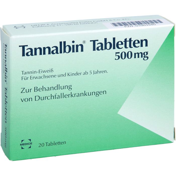 Tannalbin Tabletten 500 mg bei Durchfallerkrankungen, 20 pcs. Tablets