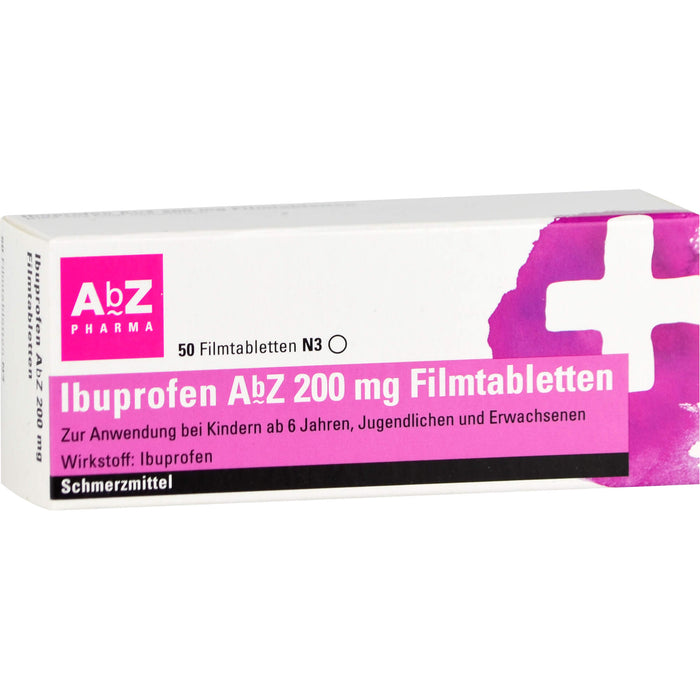 Ibuprofen AbZ 200 mg Filmtabletten Schmerzmittel, 50 pcs. Tablets