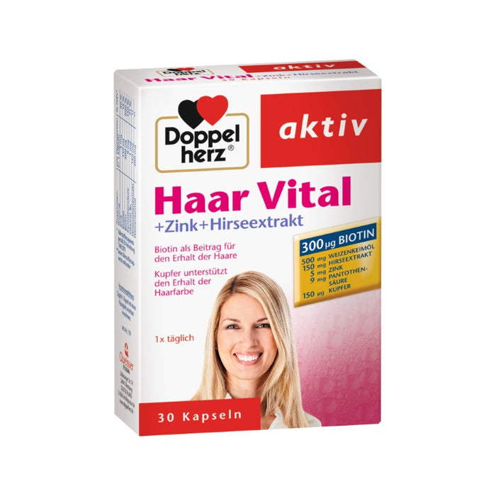 Doppelherz Haar Vital + Zink + Hirseextrakt, 30 pc Capsules