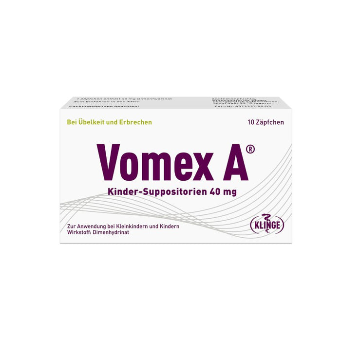 Vomex A 40 mg Kinder-Suppositorien, 10 pcs. Suppositories