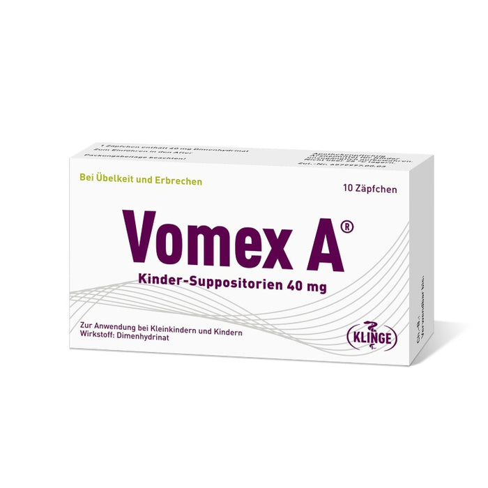 Vomex A 40 mg Kinder-Suppositorien, 10 pcs. Suppositories