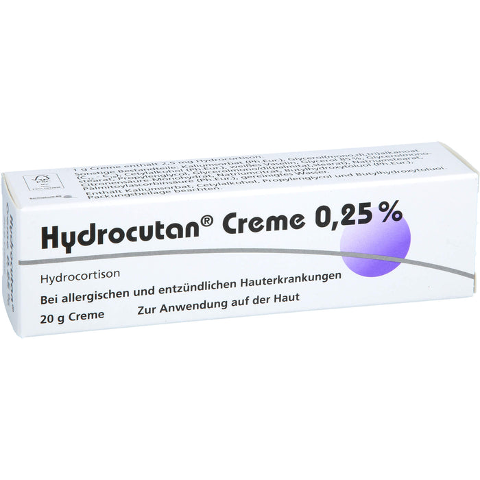 Hydrocutan Creme 0,25 % bei allergischen und entzündlichen Hauterkrankungen, 20 g Crème