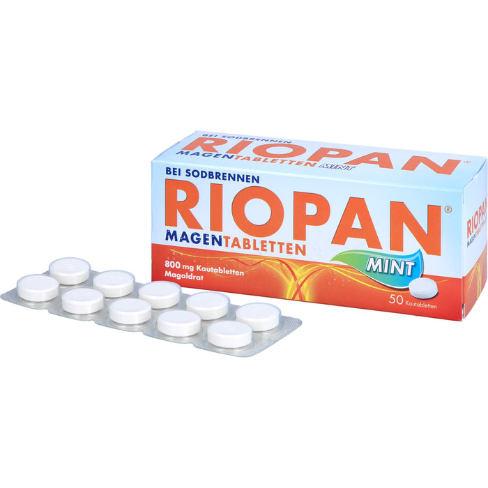 RIOPAN Magentabletten bei Sodbrennen Kautabletten Mint, 50 pc Tablettes