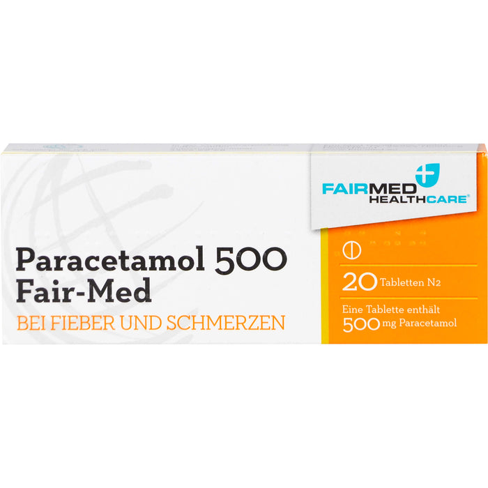 Paracetamol 500 Fair-Med Tabletten bei Fieber und Schmerzen, 20 pcs. Tablets