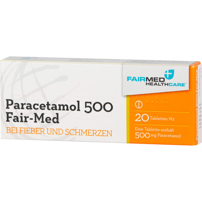 Paracetamol 500 Fair-Med Tabletten bei Fieber und Schmerzen, 20 pcs. Tablets