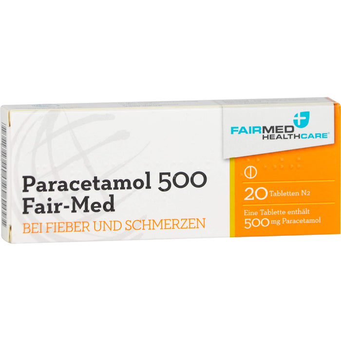 Paracetamol 500 Fair-Med Tabletten bei Fieber und Schmerzen, 20 pc Tablettes