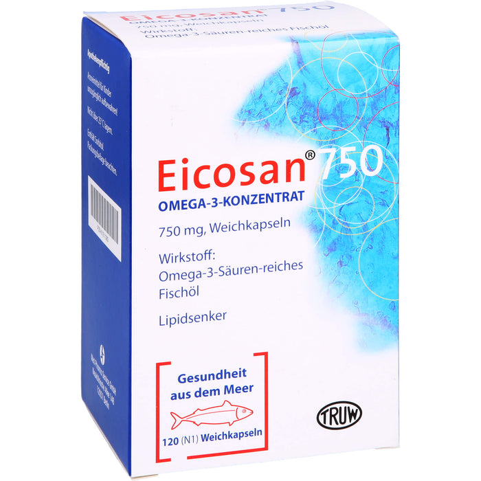 Eicosan 750 Omega-3-Konzentrat Weichkapseln Lipidsenker, 120 pc Capsules