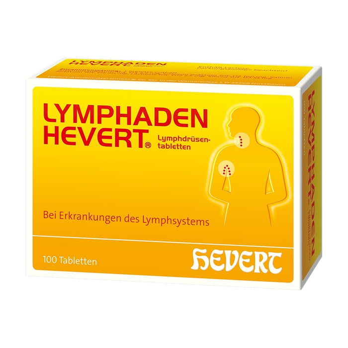 Lymphaden Hevert Lymphdrüsentabletten bei Schwellung und Entzündung der Lymphdrüsen, 100 St. Tabletten