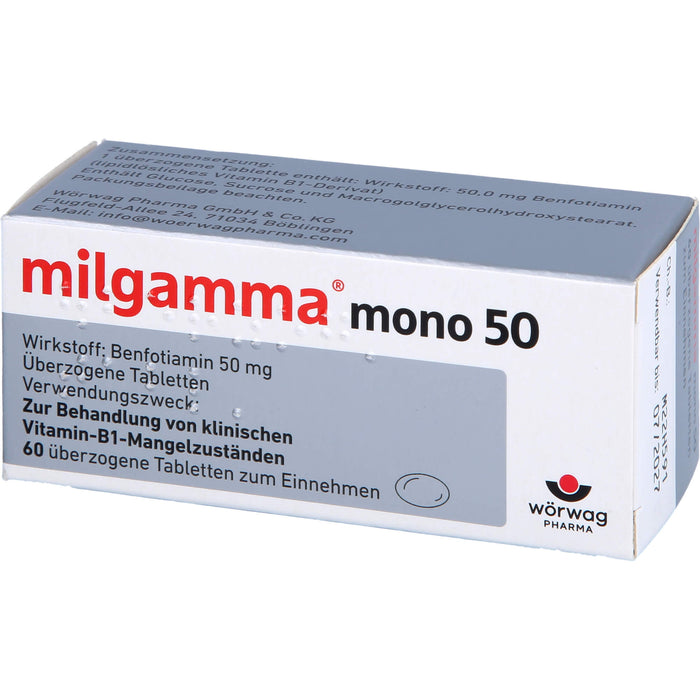 milgamma mono 50 Tabletten bei Vitamin-B1-Mangelzuständen, 60 St. Tabletten