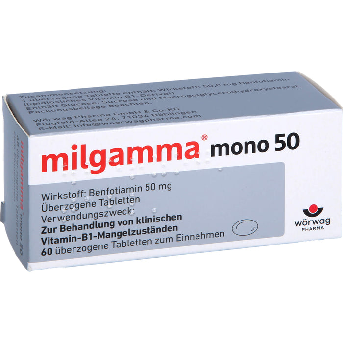 milgamma mono 50 Tabletten bei Vitamin-B1-Mangelzuständen, 60 St. Tabletten