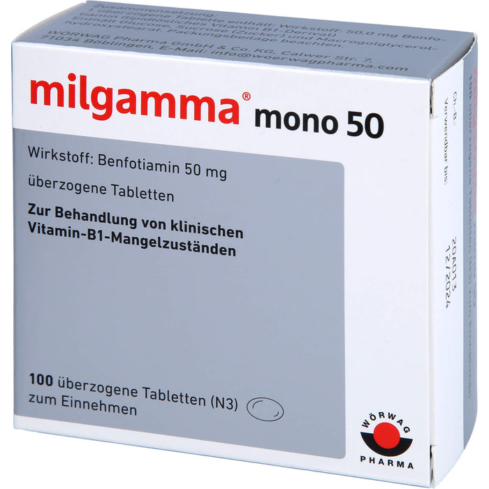 milgamma mono 50 Tabletten bei Vitamin B1 Mangelzuständen, 100 pcs. Tablets