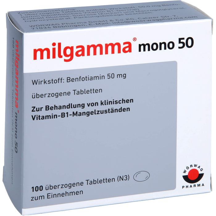 milgamma mono 50 Tabletten bei Vitamin B1 Mangelzuständen, 100 pcs. Tablets