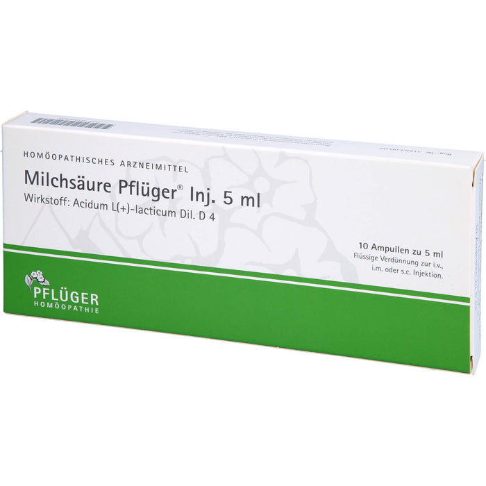 Milchsäure Pflüger Inj. 5 ml flüssige Verdünnung, 10 St. Ampullen