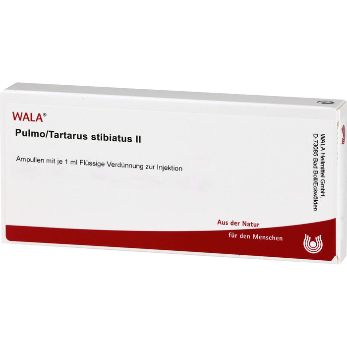 WALA Pulmo/Tartarus stibiatus II flüssige Verdünnung, 10 pcs. Ampoules