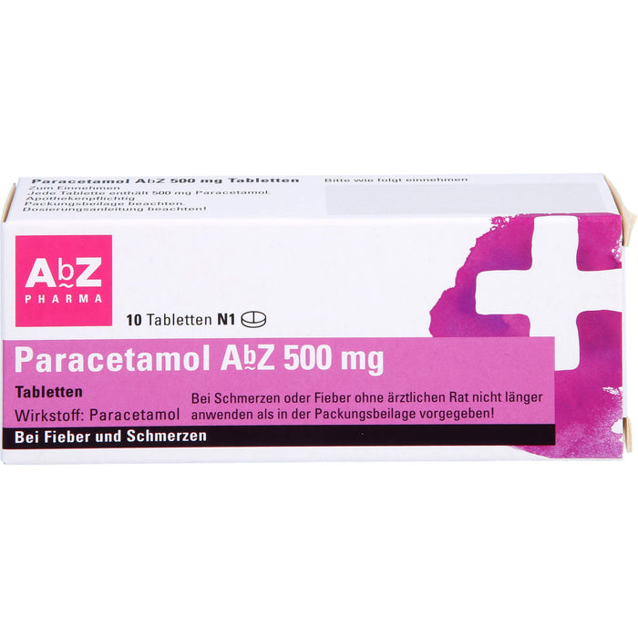 Paracetamol AbZ 500 mg Tabletten bei Fieber und Schmerzen, 10 pc Tablettes