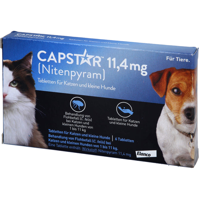 CAPSTAR 11,4 mg Tabletten für Katzen und kleine Hunde bei Flohbefall, 5 pc Tablettes