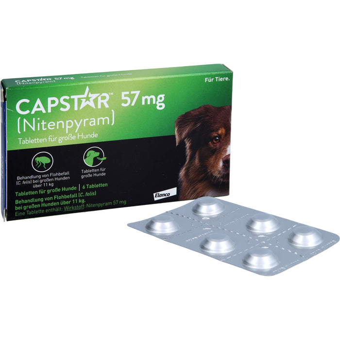 CAPSTAR 57 mg Tabletten für große Hunde bei Flohbefall, 6 pc Tablettes