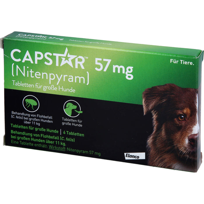 CAPSTAR 57 mg Tabletten für große Hunde bei Flohbefall, 6 pcs. Tablets