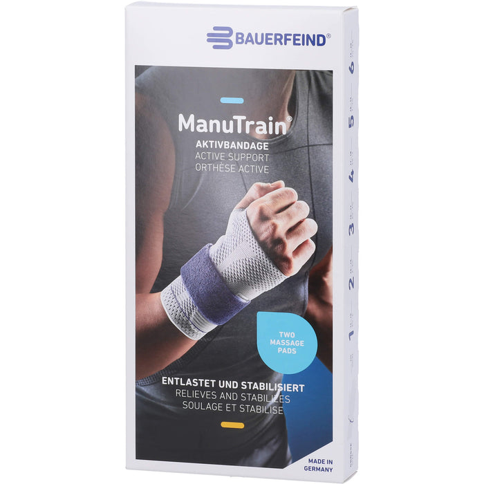 Bauerfeind ManuTrain Handgelenkbandage links Gr. 5 titan, 1 pc Bandage