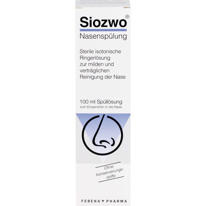 Siozwo Nasenspülung sterile isotonische Ringerlösung zur milden Reinigung der Nase, 100 ml Nasal douche