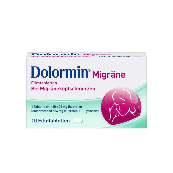 Dolormin Migräne Filmtabletten bei Migränekopfschmerzen, 10 pc Tablettes