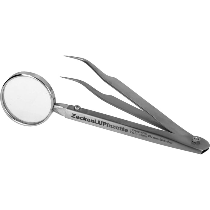 Pharma Brutscher Zeckenpinzette mit Lupe aus Chirurgenstahl, 1 pcs. Tweezers