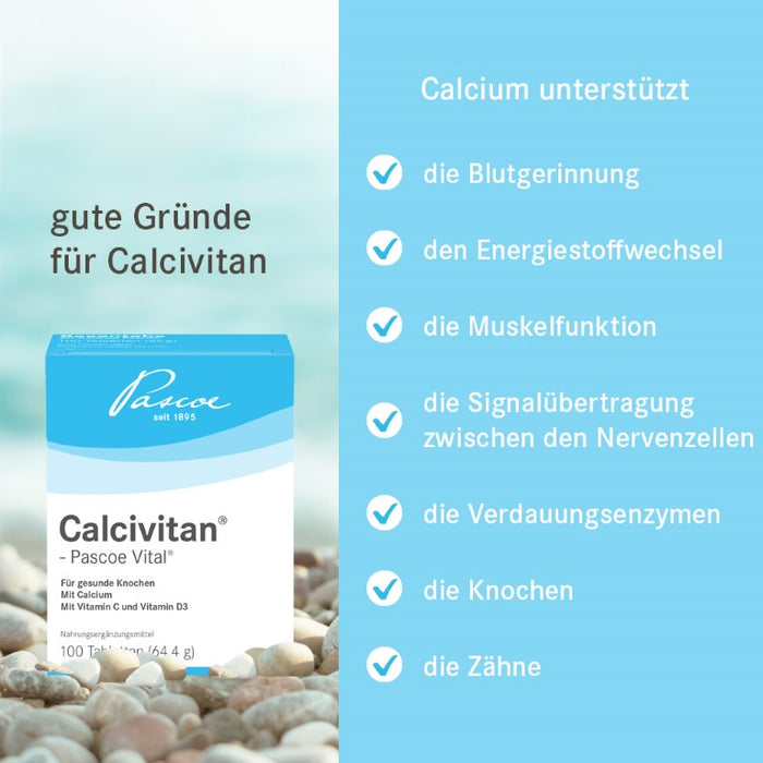 Calcivitan - Pascoe Vital Tabletten für gesunde Knochen, 100 pc Tablettes