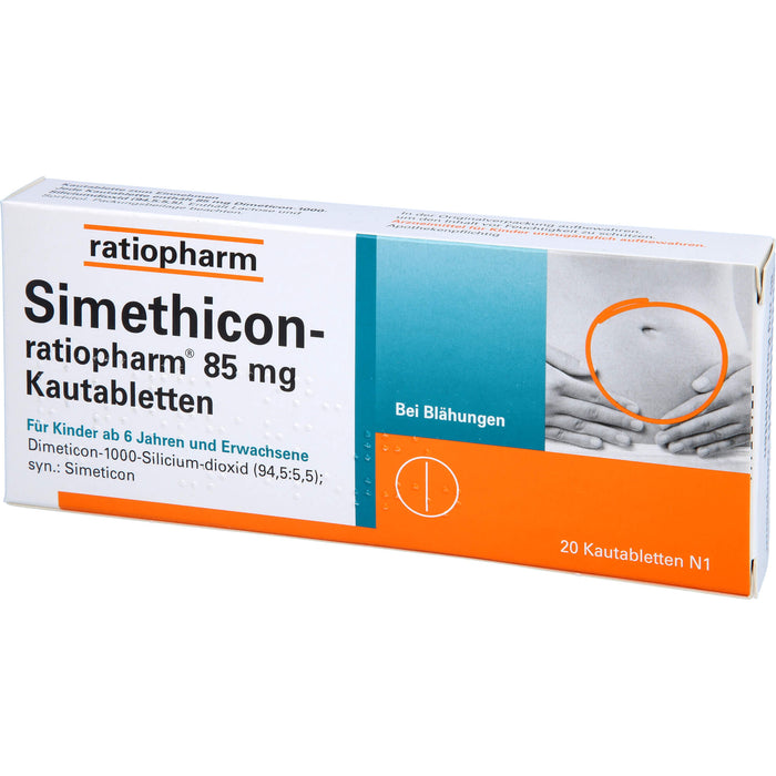 Simethicon-ratiopharm 85 mg Kautabletten, 20 pcs. Tablets