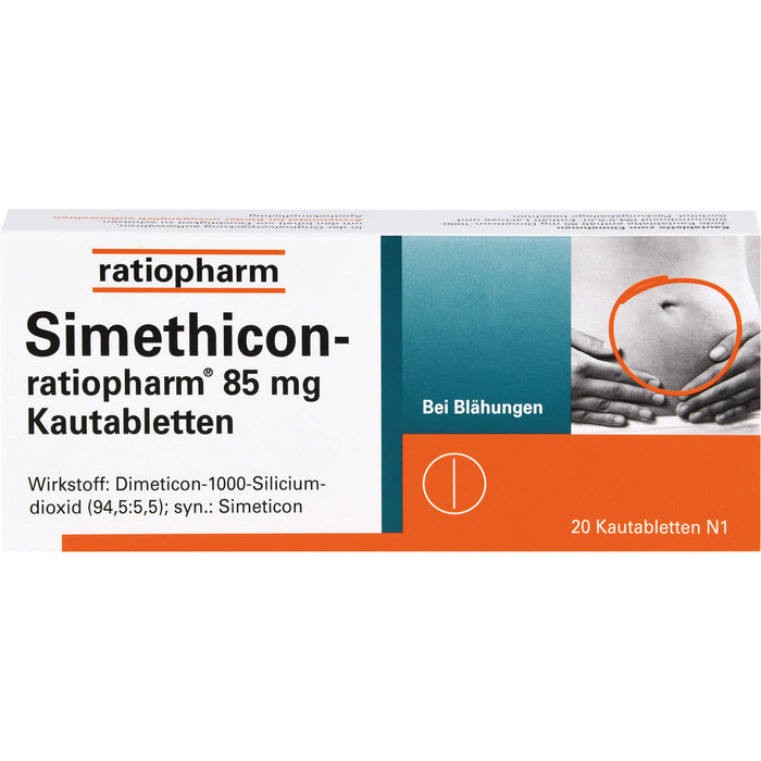 Simethicon-ratiopharm 85 mg Kautabletten, 20 pcs. Tablets