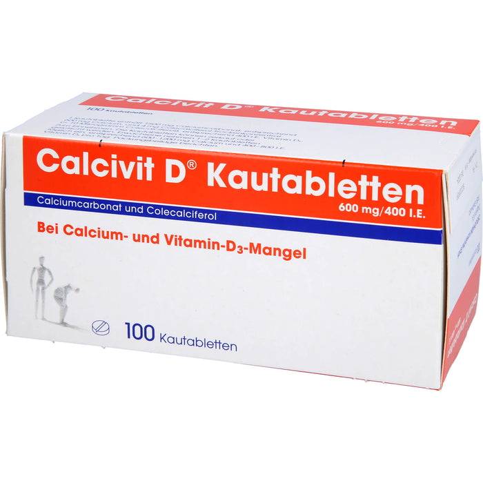 Calcivit D Kautabletten 600 mg/400 I.E., 100 pc Tablettes