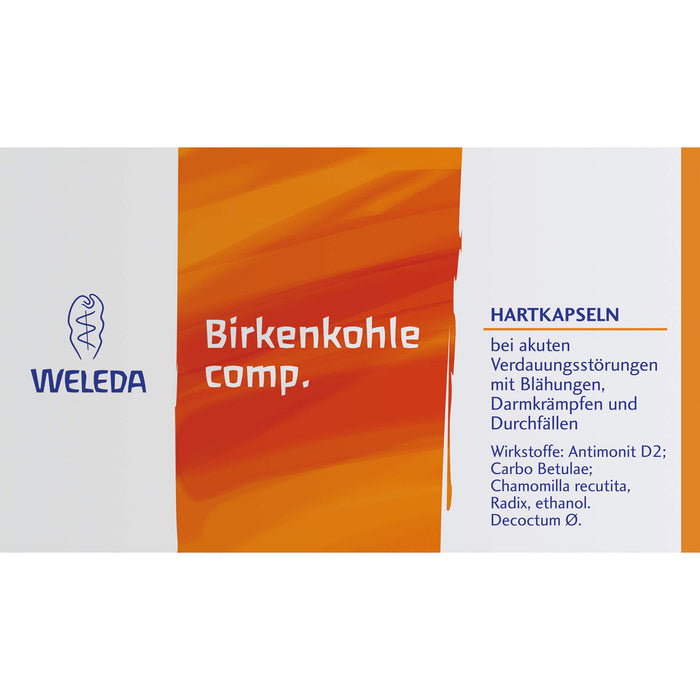 WELEDA Birkenkohle comp. Hartkapseln bei akuten Verdauungsstörungen, 20 pc Capsules