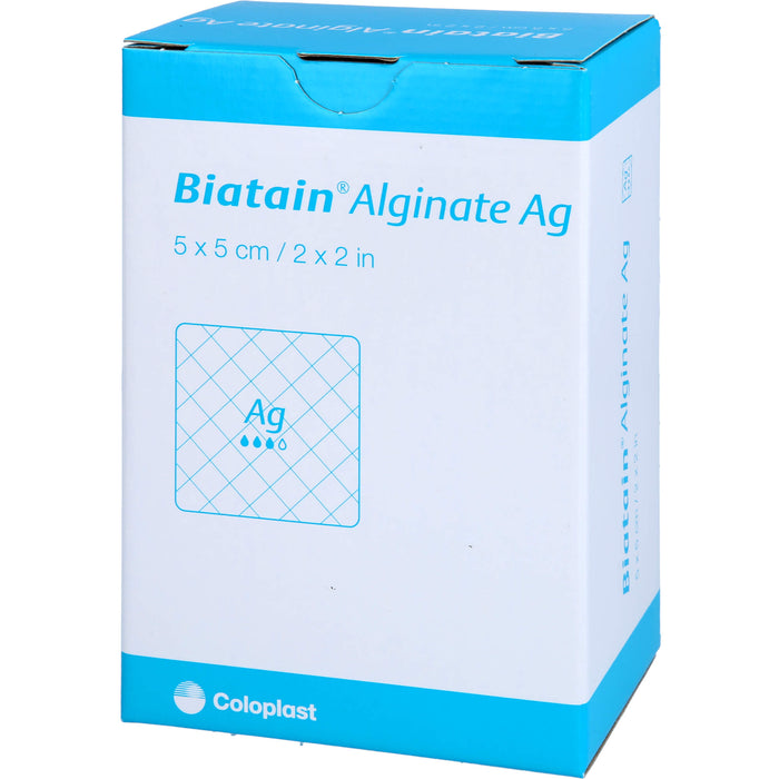 Biatain Alginate Ag Kompressen 5x5cm mit Silber, 30 St VER