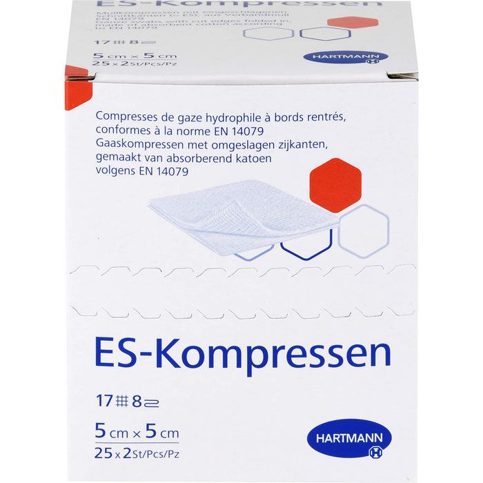 HARTMANN ES-Kompressen steril 5 cm x 5 cm Mullkompressen, 50 pc Compresses