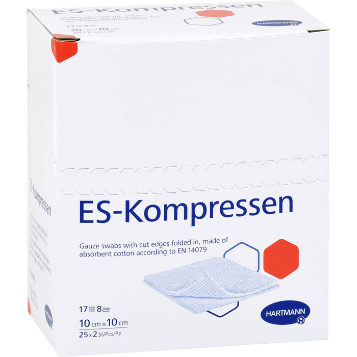 HARTMANN ES-Kompressen steril 10 cm x 10 cm Mullkompressen, 50 pcs. Compresses